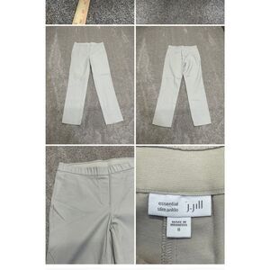 J. Jill womens essential slim ankle pants sz 8 cream stretch casual trouser